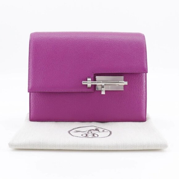 HERMES Veru Clutch bag C PN 005 IT Magnolia purple Shave Women - Picture 1 of 9